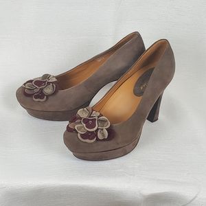 Earthies Monza Suede Leather Platform Heels